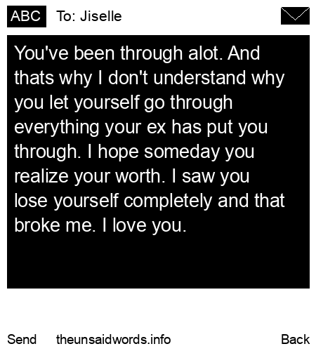 unsent message to Jiselle
