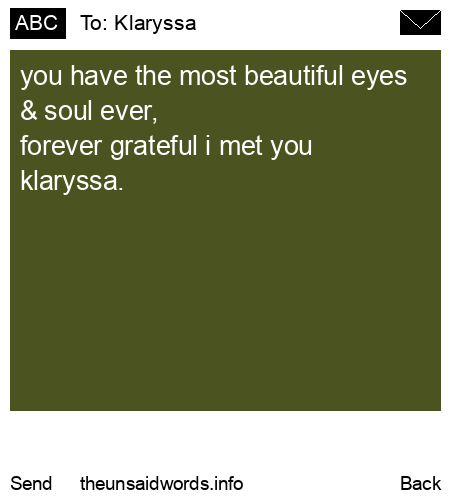 unsent message to Klaryssa