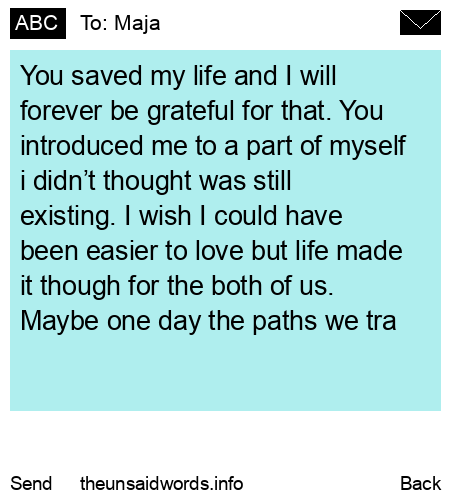 unsent message to Maja