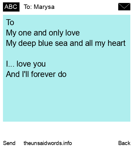 unsent message to Marysa