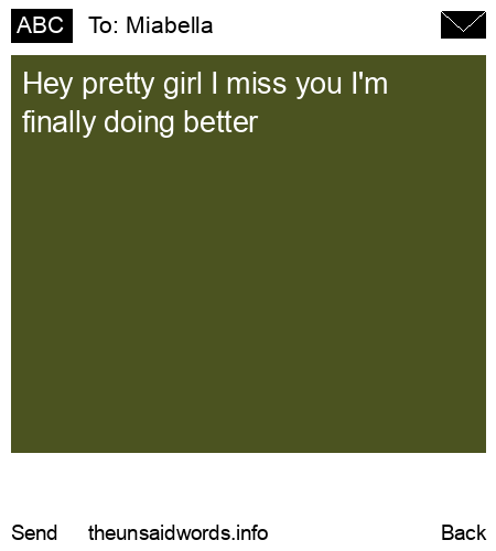 unsent message to Miabella