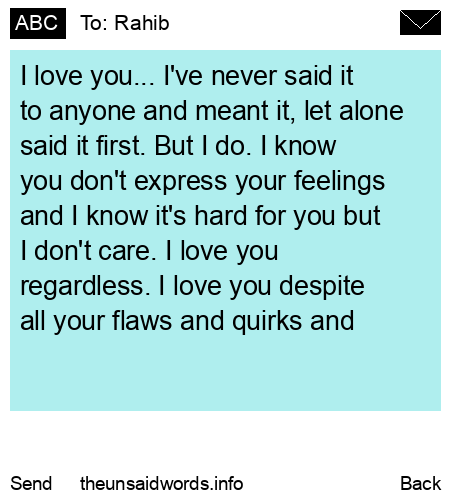 unsent message to Rahib