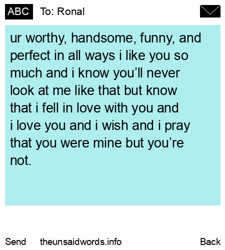 unsent message to Ronal