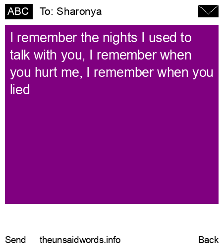 unsent message to Sharonya 