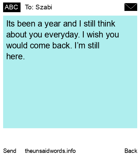 unsent message to Szabi