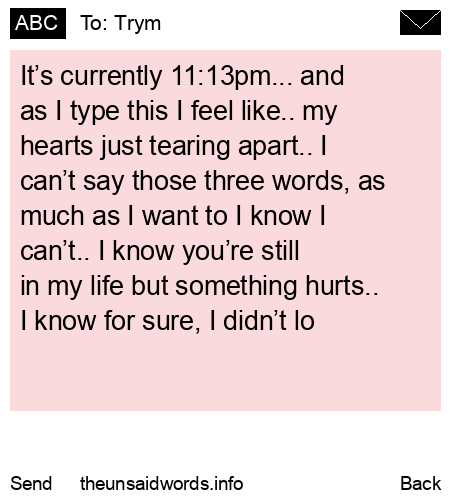 unsent message to Trym