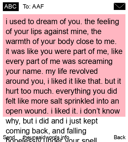 unsent message to AAF