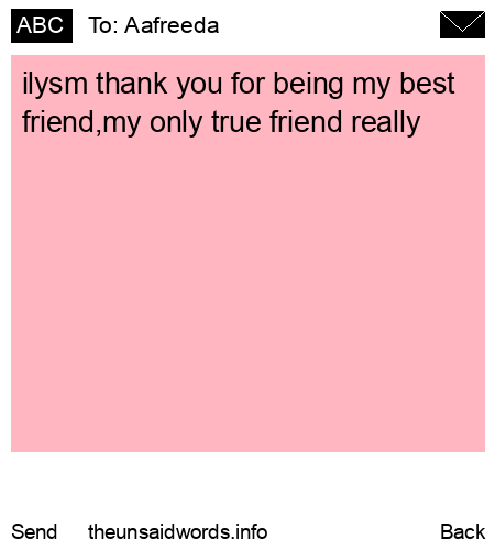 unsent message to Aafreeda