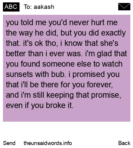 unsent message to aakash