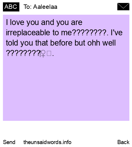 unsent message to Aaleelaa