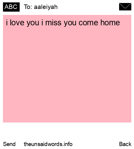 unsent message to aaleiyah