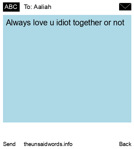 unsent message to Aaliah