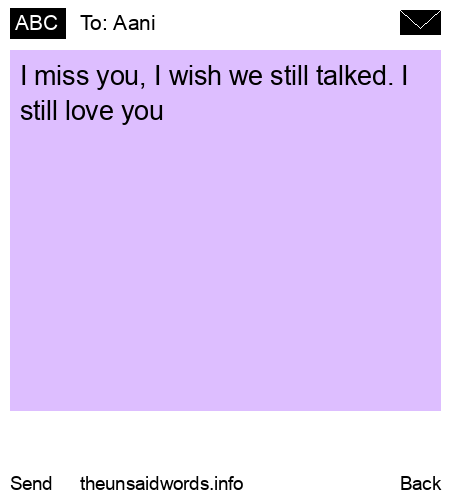 unsent message to Aani