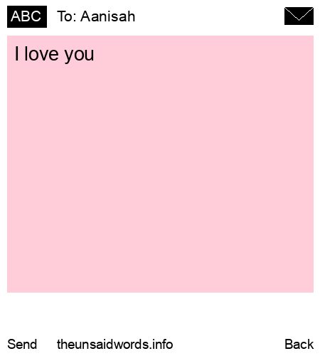 unsent message to Aanisah