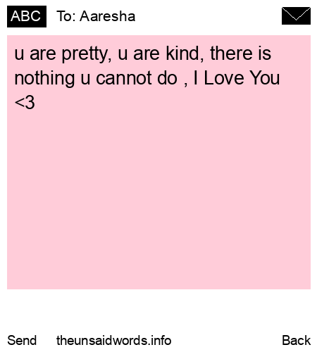 unsent message to Aaresha