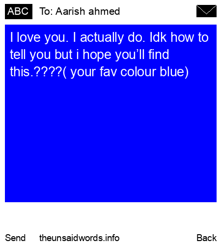 unsent message to Aarish ahmed