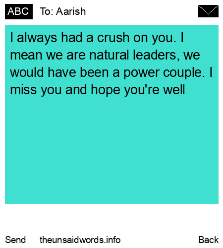 unsent message to Aarish
