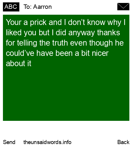 unsent message to Aarron
