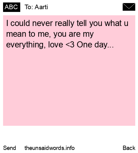 unsent message to Aarti