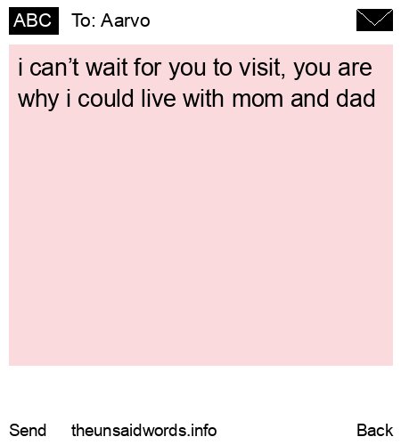 unsent message to Aarvo