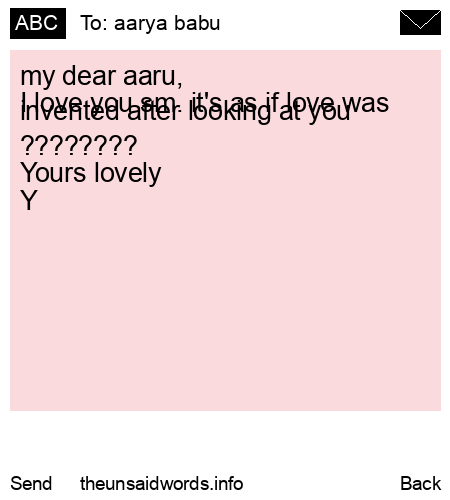 unsent message to aarya babu