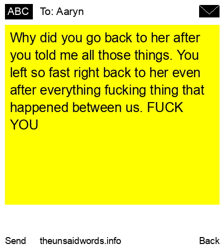 unsent message to Aaryn