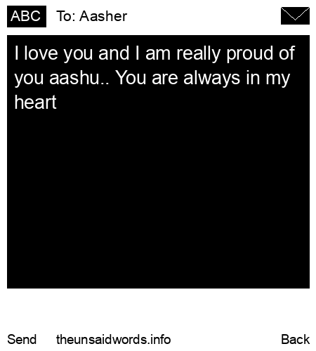 unsent message to Aasher