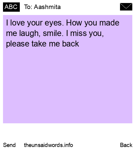 unsent message to Aashmita