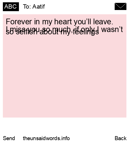 unsent message to Aatif