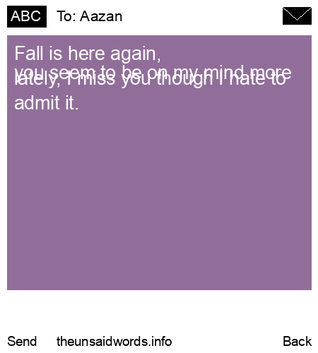 unsent message to Aazan