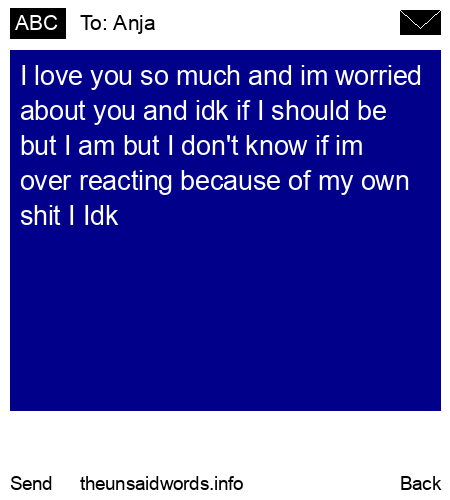 unsent message to Anja