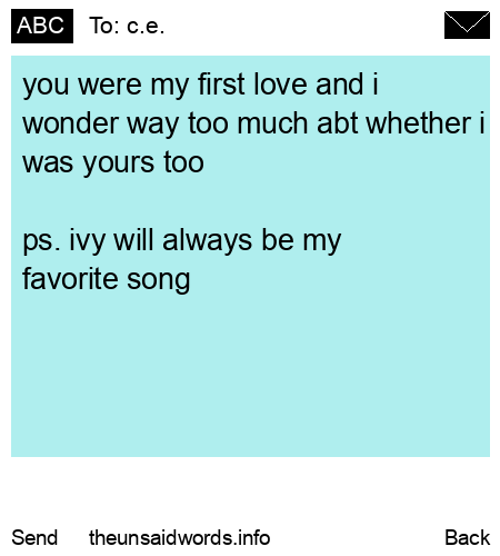 unsent message to c.e.