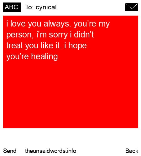 unsent message to cynical