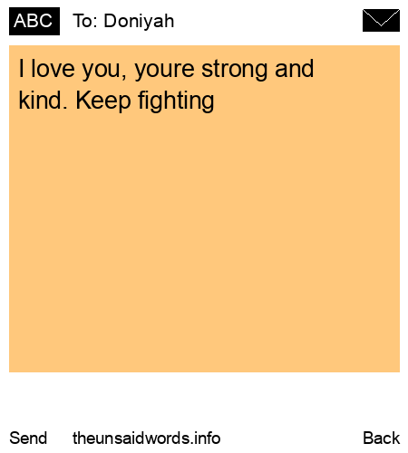 unsent message to Doniyah