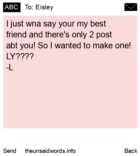 unsent message to Eisley