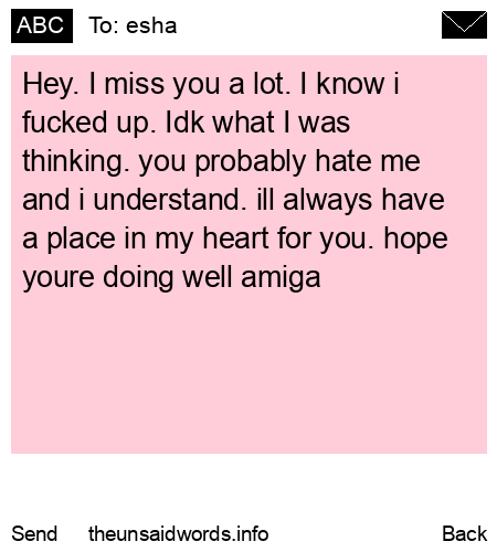 unsent message to esha