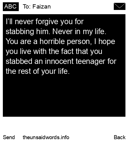 unsent message to Faizan