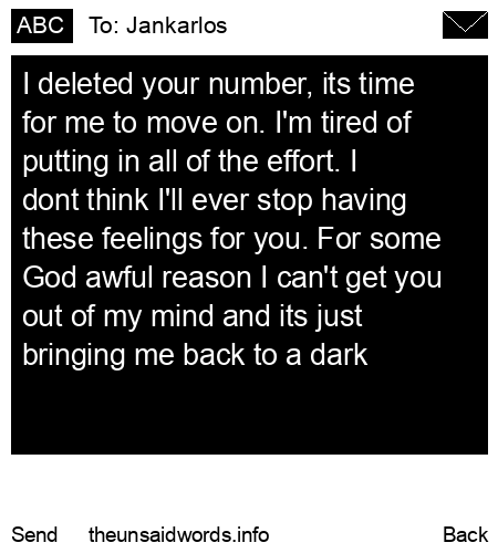 unsent message to Jankarlos
