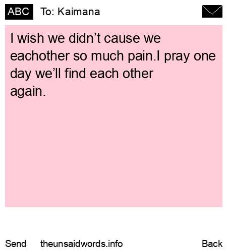 unsent message to Kaimana