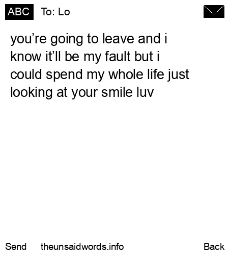 unsent message to Lo