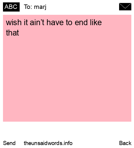 unsent message to marj