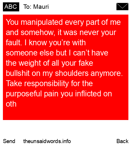 unsent message to Mauri