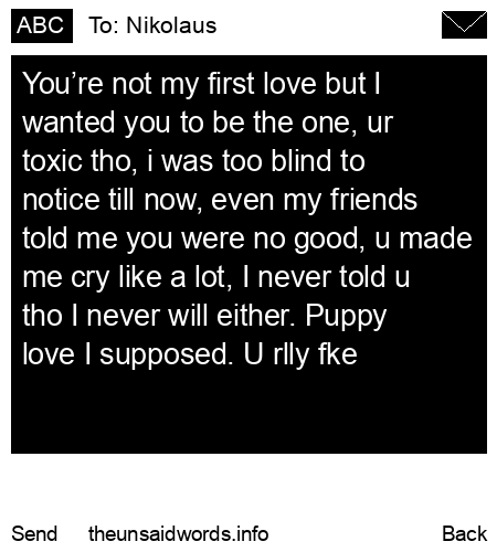 unsent message to Nikolaus
