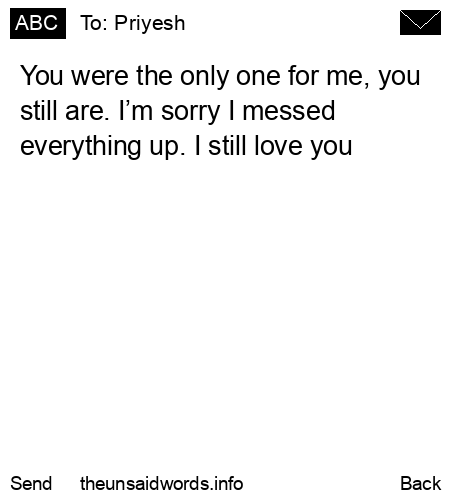 unsent message to Priyesh