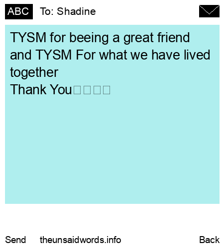 unsent message to Shadine