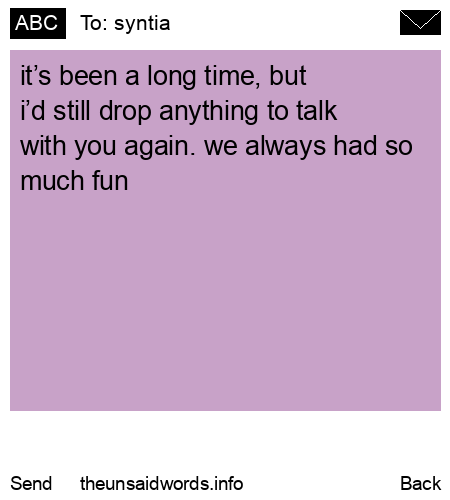 unsent message to syntia