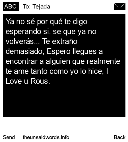 unsent message to Tejada