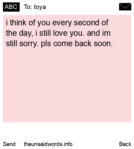 unsent message to toya