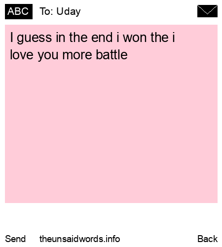 unsent message to Uday