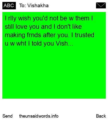 unsent message to Vishakha